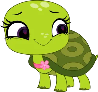 😊 Schildkröte, Tier, Cartoon, Niedlich, Grün telegram sticker