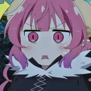 😰 Ilulu Miss Kobayashi's Dragon Maid Anime, Drache, Mädchen, Pinke Haare, Ilulu, Miss Kobayashis Dragon Maid telegram sticker