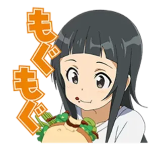 🍽 もぐもぐ anime, comida, comendo, fofo, mangá, garota telegram sticker