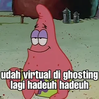 🤙 Patrick Star Spongebob Squarepants udah virtual di ghosting lagi hadeuh hadeuh patrick, bob esponja, desenho animado, ghosting, meme, engraçado telegram sticker
