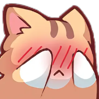 👍 gato, avergonzado, impactado, anime, dibujos animados whatsapp sticker