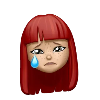 😢 piangere, triste, emoji, donna, lacrime telegram sticker