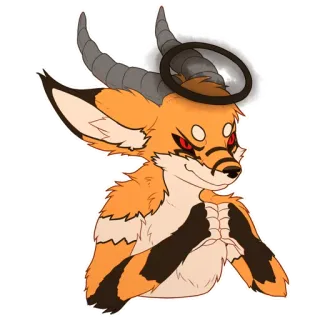😈 rubah, antelop, furry, hewan, karakter, hibrida telegram sticker
