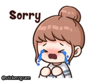 😭 Sorry disculpa, lo siento, dibujo animado, llorando, triste, emocional telegram sticker