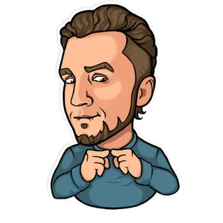 😏 cartoon, man, portrait, sticker, illustration telegram sticker