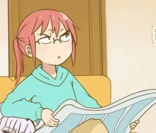 🧐 Kobayashi Miss Kobayashi's Dragon Maid Anime, Kobayashi, Dragon Maid, Karakter, Wanita, Membaca, Manga telegram sticker
