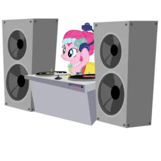 🎶 Pinkie Pie My Little Pony My Little Pony, Пинки Пай, DJ, мультфильм, анимированный, музыка telegram sticker