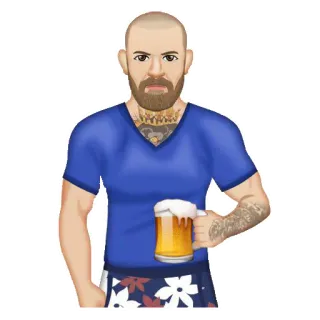 🍺 homme, bière, alcool, boire, tatouage, personne telegram sticker