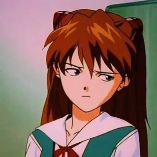 😒 Asuka Langley Soryu Neon Genesis Evangelion Anime, Manga, Personaje, Enojado, Chica, Dibujo animado telegram sticker