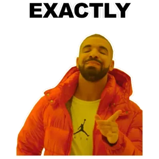 ✅ Drake EXACTLY мем, Дрейк, точно, согласен, одобрение whatsapp sticker