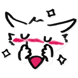😳 животное, волк, мультфильм, милый, блестки, счастливый telegram sticker