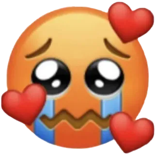 🥰 이모티콘, 슬픔, 사랑, 하트, 울음 whatsapp sticker
