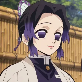 🙂 Shinobu Kocho Demon Slayer 애니메이션, 귀멸의 칼날, 시노부, 나비, 캐릭터 telegram sticker
