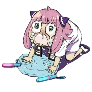 😭 Anya Forger Spy × Family Anime, Weinend, Emotional, Traurig, Fanart telegram sticker
