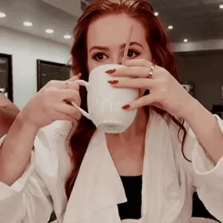 🗞 mulher, café, xícara, pessoa, bebendo, relaxando telegram sticker