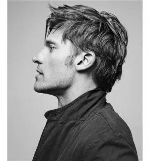 ◼ retrato, homem, perfil, preto e branco, foto de rosto, casual telegram sticker