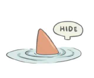 🙈 HIDE tubarão, água, esconder, oceano, animal telegram sticker