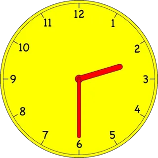 🕝 clock, time, analog, yellow, numbers telegram sticker