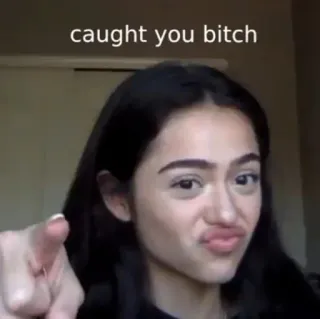 😡 caught you bitch apontando, flagrado, ofensivo, mulher, garota telegram sticker