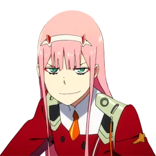 😏 Zero Two Darling in the Franxx Anime, Zero Two, Darling in the Franxx, Pinke Haare, Charakter, Überheblich, Anime Mädchen telegram sticker