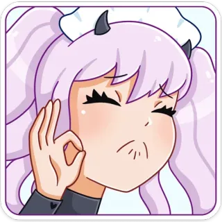 👌 Anime, Mädchen, Süß, Maid, Ok-Zeichen, Charakter telegram sticker