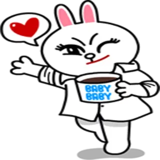 😉 BABY mono, conejo, amor, café, bebé whatsapp sticker