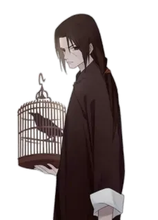 😒 Itachi Uchiha Naruto 动漫, 漫画, 鸟, 笼子, 忍者, 角色, 宇智波 telegram sticker