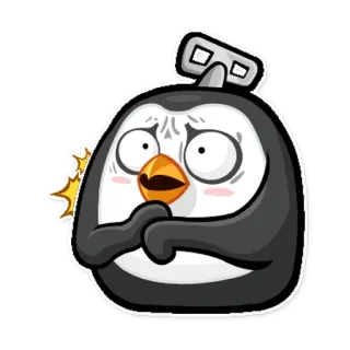 😶 penguin, cartoon, character, sticker, emoticon, funny telegram sticker