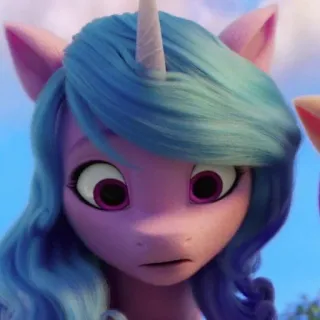 🤨 Izzy Moonbow My Little Pony 漫画, ポニー, ユニコーン, 紫, 可愛い, キャラクター telegram sticker