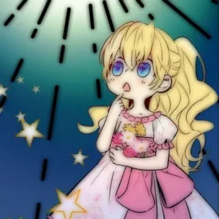 🎀 Anime Mädchen, niedlich, Sterne, Kleid, Cartoon whatsapp sticker