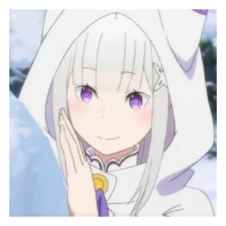 🍼 Emilia anime, chica, linda, Emilia, Re Zero, pelo blanco whatsapp sticker