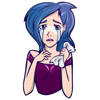 😭 泣く, 悲しい, 女性, 涙, 動揺, 感情的 telegram sticker