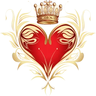 ❤️ сердце, корона, любовь, королевский, витиеватый telegram sticker