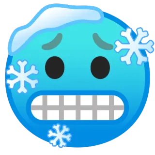 🥶 dingin, emoji, musim dingin, membeku, salju telegram sticker