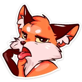 🤮 rubah, kartun, menjilat, binatang, lucu telegram sticker