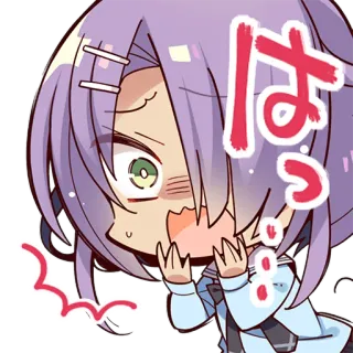 😱 はっ anime, manga, impactado, sorprendido, lindo, femenina, dibujos animados telegram sticker