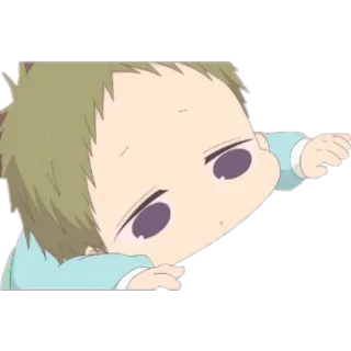 🖤 bayi, imut, anime, manga, bayi, mengantuk, kartun whatsapp sticker