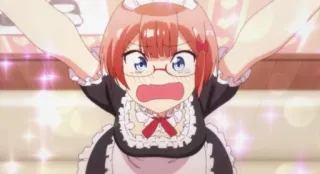 🤩 Anime, Maid, Cartone animato, Carino, Ragazza telegram sticker