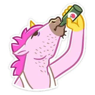 🍺 cavalo, unicórnio, bebendo, cerveja, álcool, festa, animal whatsapp sticker