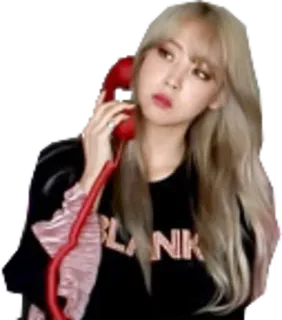 ☎ BLANK kobieta, telefon, znudzona, blondynka, dzwoni telegram sticker