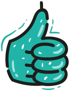 👍 большой палец вверх, жест рукой, одобрение, лайк, согласие, позитив, успех whatsapp sticker