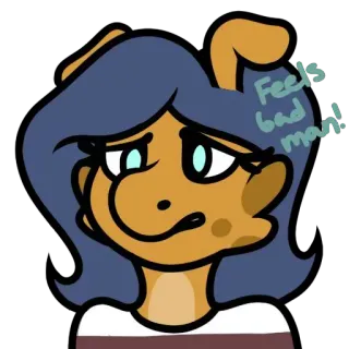 😔 Feels bad man! sad, cartoon, expression, feeling, meme whatsapp sticker