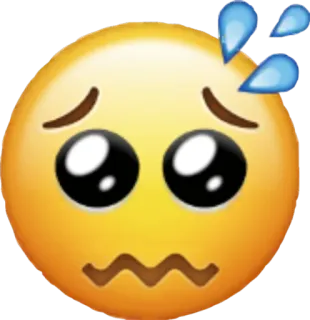 😖 Emoji, Ansioso, Nervioso, Sudor, Temeroso, Preocupado, Expresión whatsapp sticker