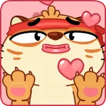 😘 Hoạt hình, Động vật, Mèo, Trái tim, Dễ thương, Tình yêu whatsapp sticker