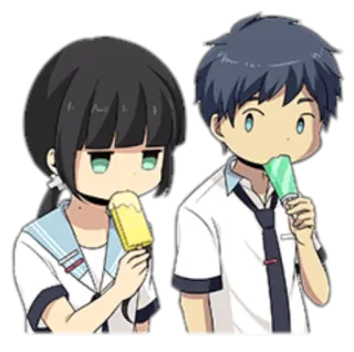 🍦 Anime, Gelato, Coppia, Carino, Manga telegram sticker
