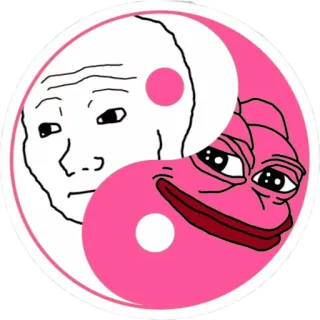 ☯ Meme, Wojak, Pepe, Yin Yang, Cultura da internet telegram sticker