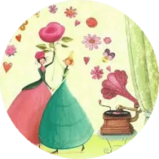 🌼 复古, 花, 留声机, 爱心, 异想天开 telegram sticker