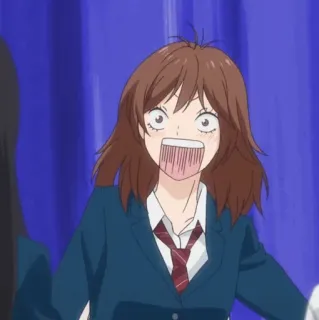 🥡 anime, school uniform, shocked, surprised, expression, cartoon telegram sticker