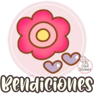 🤗 Bendiciones цветок, сердечки, благословения, испанский, милый, наклейка whatsapp sticker