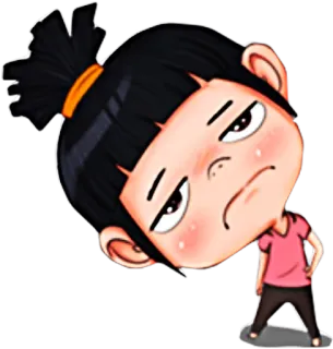 😒 Cartoon, Mädchen, Wütend, Ausdruck, Süß, Illustration telegram sticker